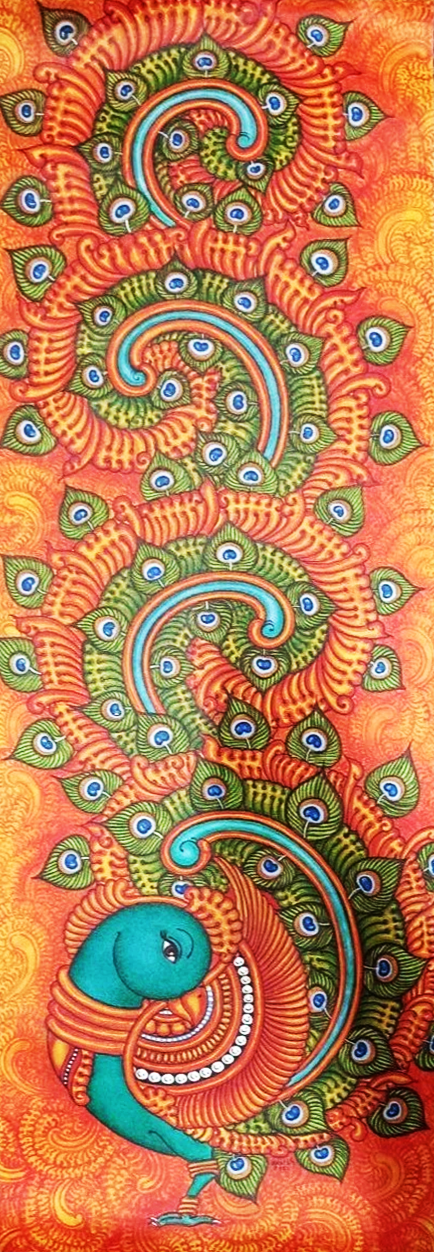 The Peacock Kerala Mural Painting by Adarsh Thumbnail
