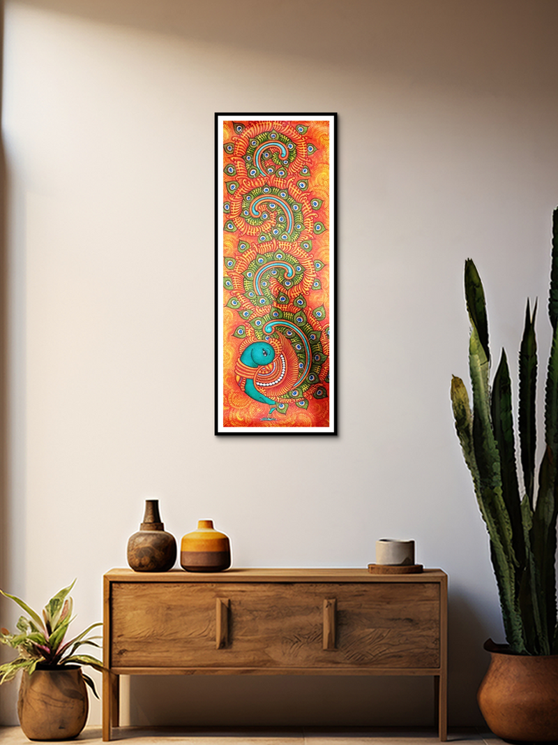 Order Online The Peacock Kerala Mural Painting by Adarsh
