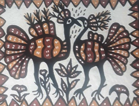 The Peacocks in Sohrai by Rukmani Devi Thumbnail