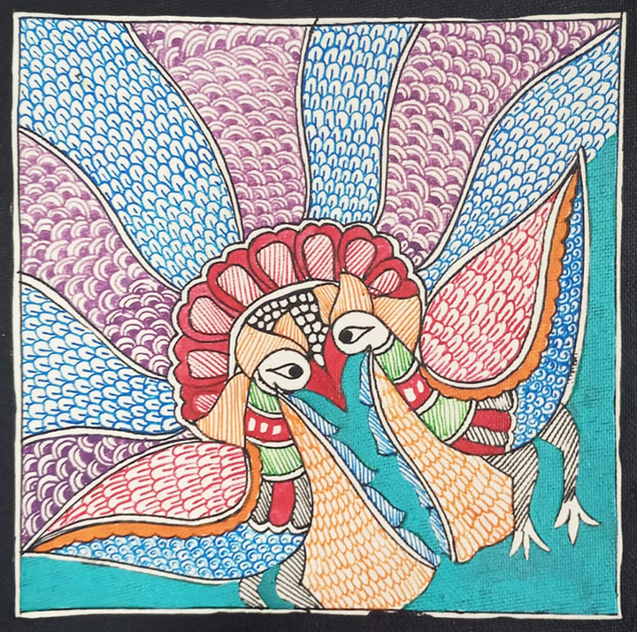 The Peafowl in Madhubani by Priti Karn Thumbnail