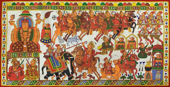 The Procession, Phad Painting by Kalyan Joshi Thumbnail