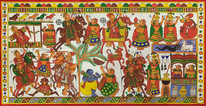 The Procession, Phad Painting by Kalyan Joshi Thumbnail
