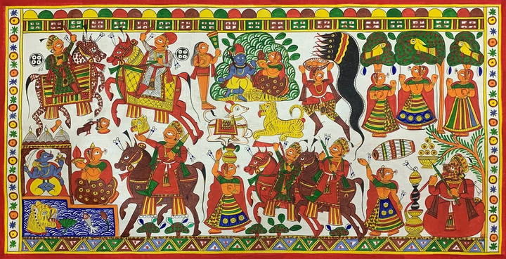 The Procession, Phad Painting by Kalyan Joshi Thumbnail