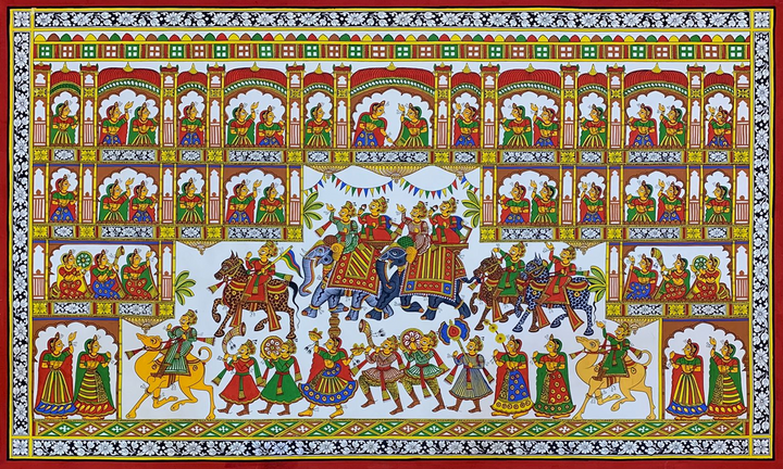 The Royal Procession, Phad Painting by Kalyan Joshi Thumbnail