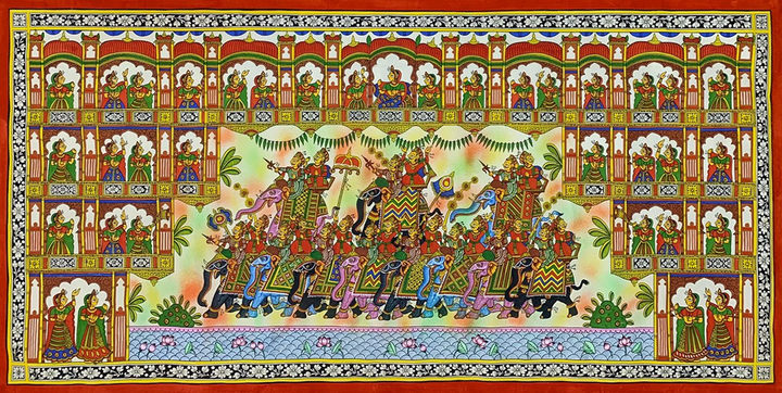 The Royal Procession, Phad Painting by Kalyan Joshi Thumbnail