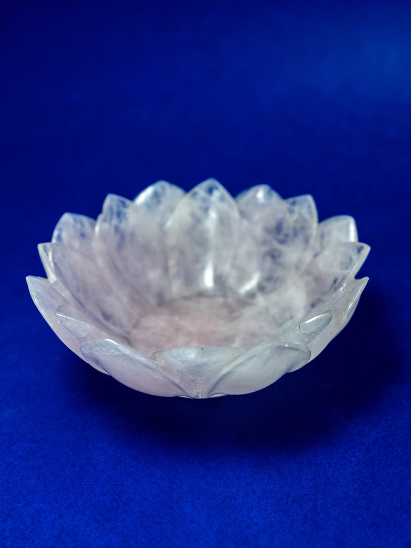  Rose Quartz Lotus Carving 