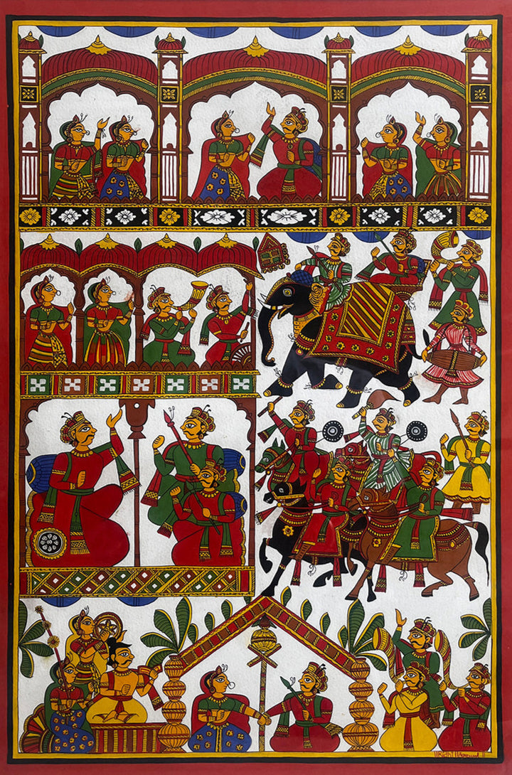 The Sacred Union: Celebration of Pabuji's Kalyan Phad Painting by Kalyan Joshi Thumbnail