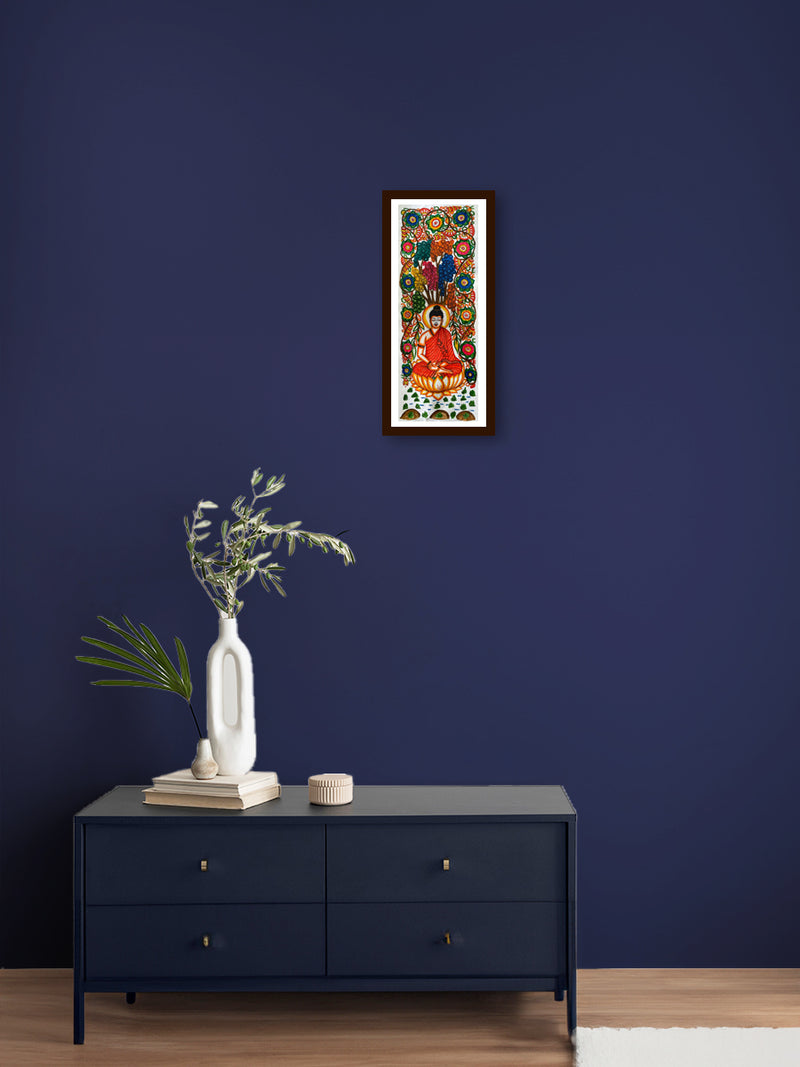 Serene Buddha painting under Bodhi Tree. Multi-color spiritual masterpiece. Limited-time sale, don't miss out