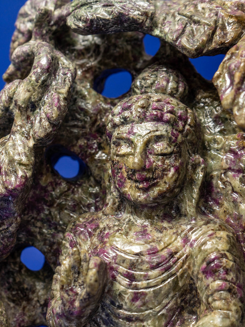 The Serenity of Tourmaline: Quartz Carving of Buddha 