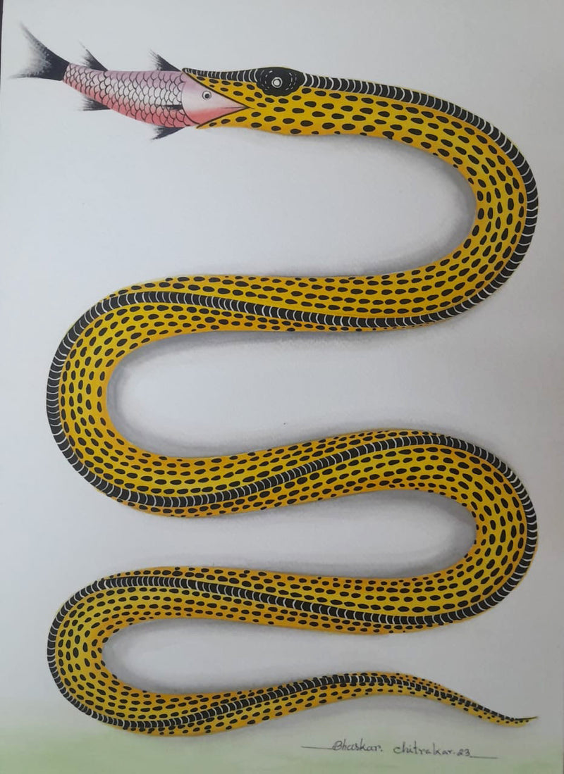 Buy The Snake and the Fish in Kalighat by Bhaskar Chitrakar