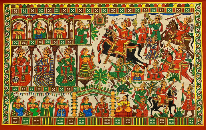 The Story of Pabuji: Phad Painting by Kalyan Joshi Thumbnail