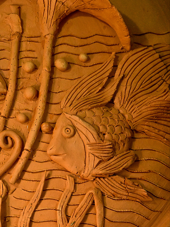 The Submerged Serenade: Terracotta Fish in an Aquatic Wonderland, Terracotta art by Dolon Kundu Thumbnail