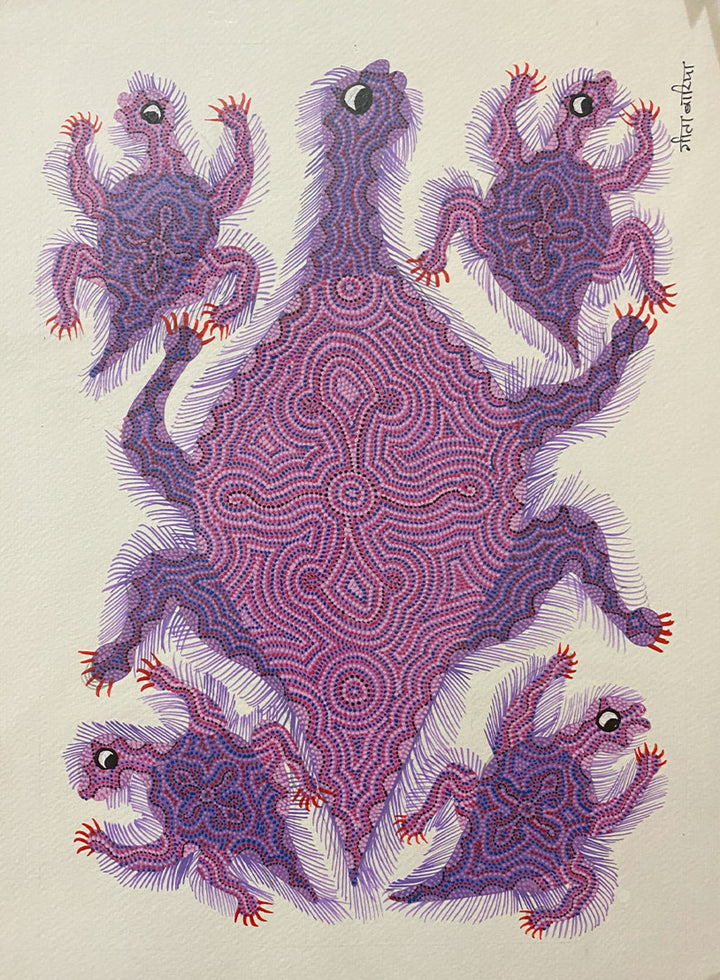 The Turtle, Bhil Art by Geeta Bariya Thumbnail