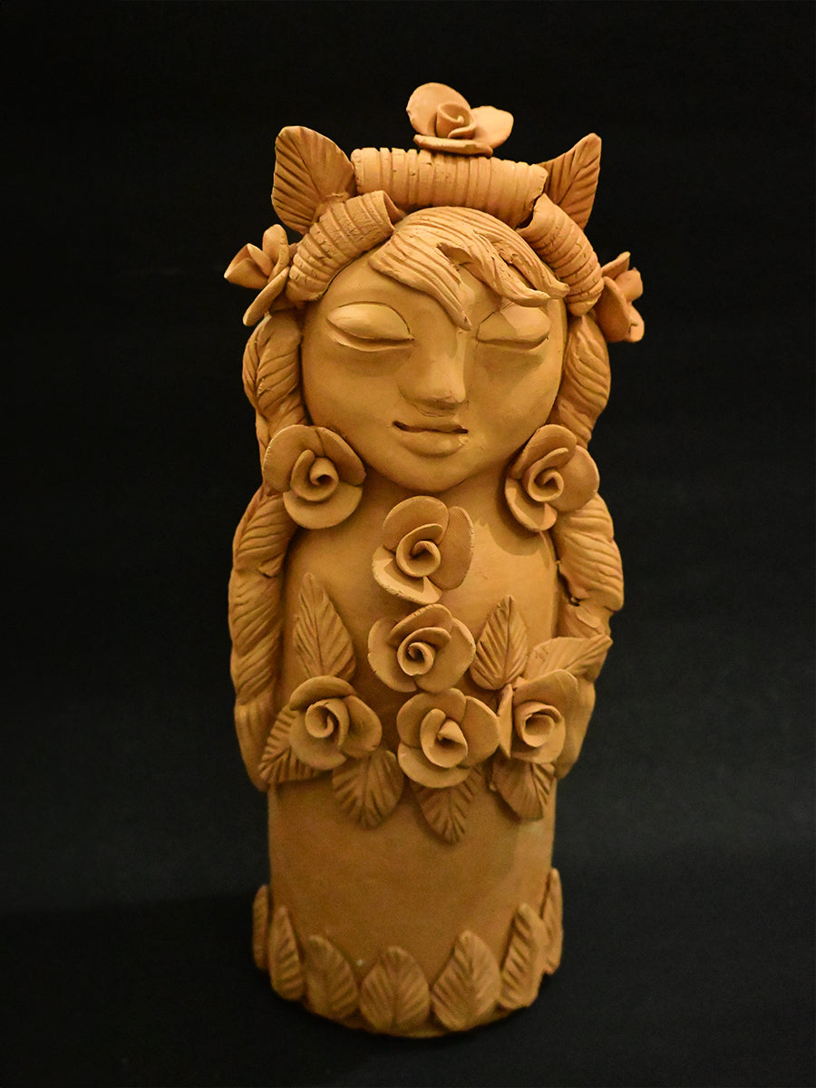 The Blossoming Beauty: A Terracotta Sculpture of a Woman 