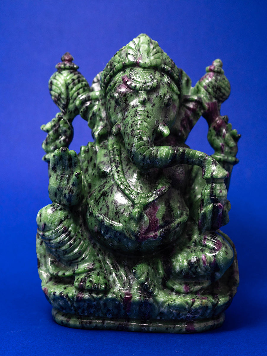 Lord Ganesha's Presence in Ruby Zoisite by Prithvi Kumawat