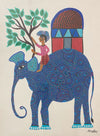 The Man and an Elephant, Bhil Art by Geeta Bariya