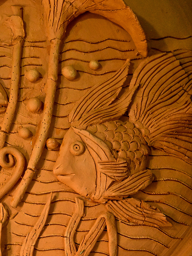 Buy The Submerged Serenade Terracotta Fish in an Aquatic Wonderland, Terracotta art by Dolon Kundu