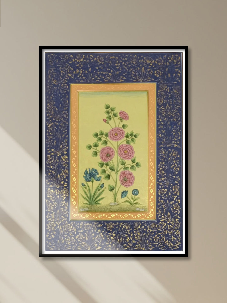 Shop The Mughal Flowers in Miniature Painting by Mohan Prajapati
