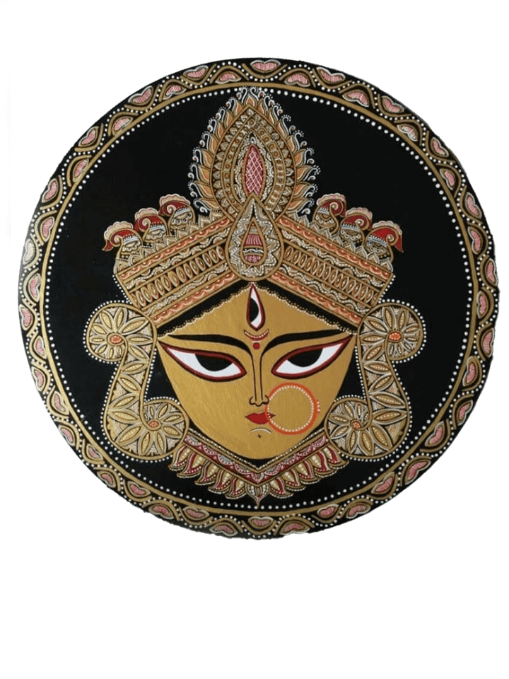 Three eye portrayal of Maa Durga: Tikuli round art by Ashok Kumar Thumbnail
