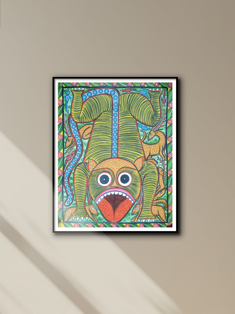 Tiger in Bengal Pattachitra by Manoranjan Chitrakar