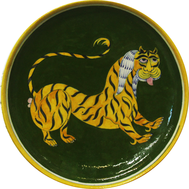 Tiger in Blue Pottery Plates by Gopal Saini Thumbnail