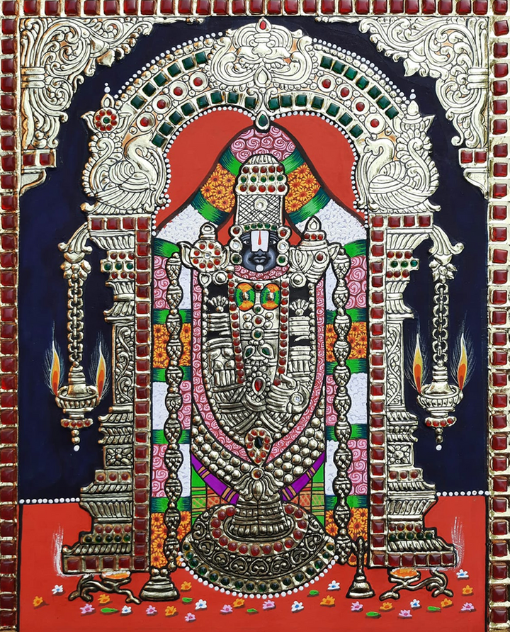 Tirupati Balaji: Tanjore Painting by Sanjay Tandekar Thumbnail