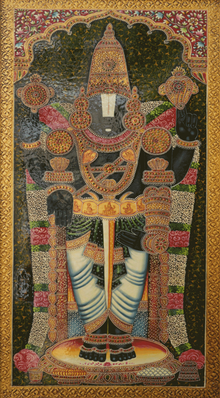 Tirupati Balaji in Usta Miniature by Pankaj Kumar Thumbnail