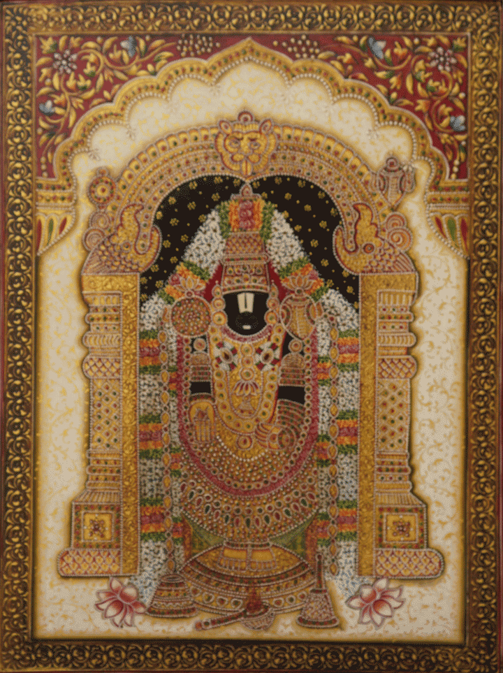 Tirupati Balaji in Usta Miniature by Pankaj Kumar Thumbnail