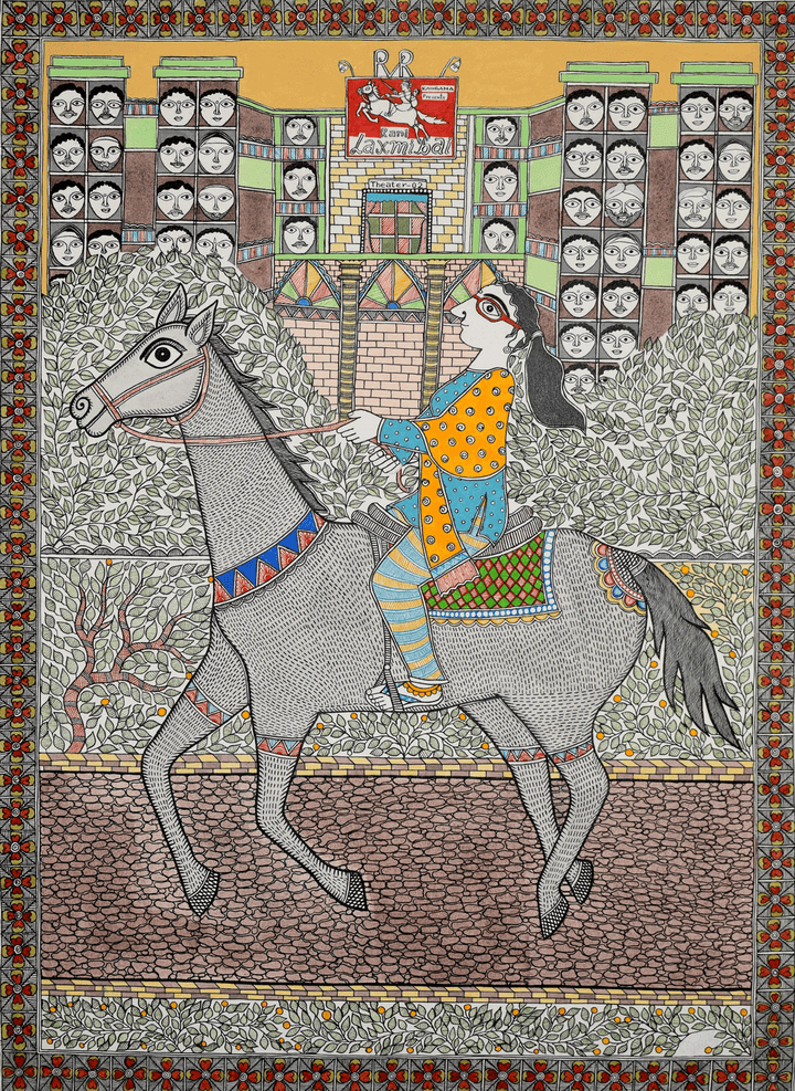 Today's Laxmi Bai  in Madhubani by Avinash Karn Thumbnail