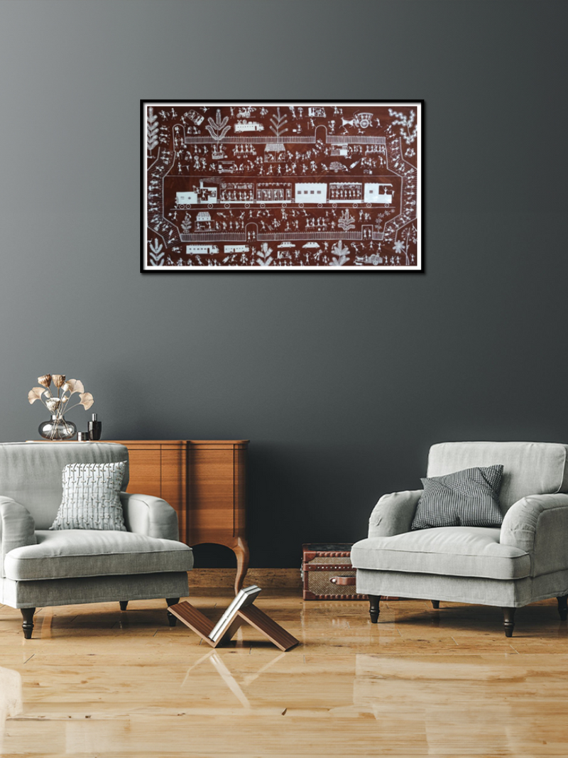 Train : Warli Painting by Anil Wangad