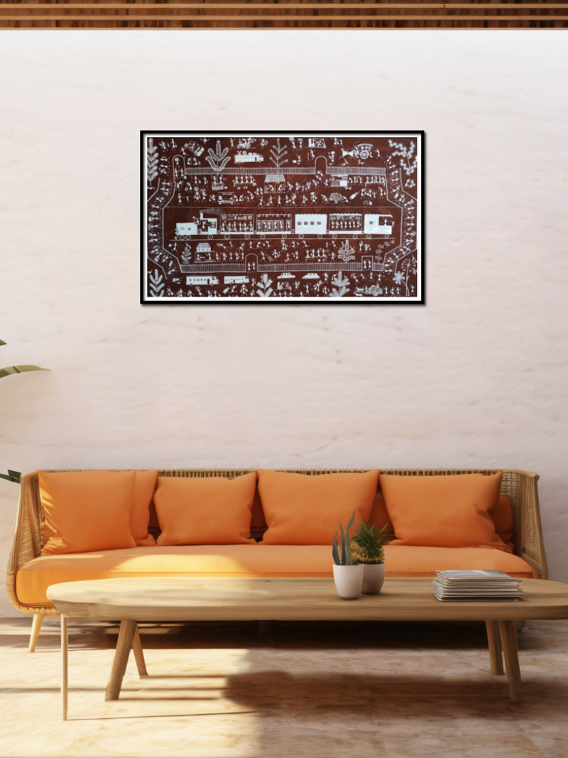 Train : Warli Painting by Anil Wangad