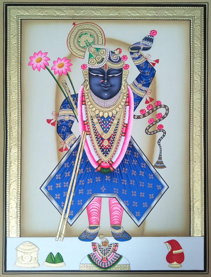Tranquil Grace of Shrinathji: Pichwai painting by Jayesh Sharma Thumbnail