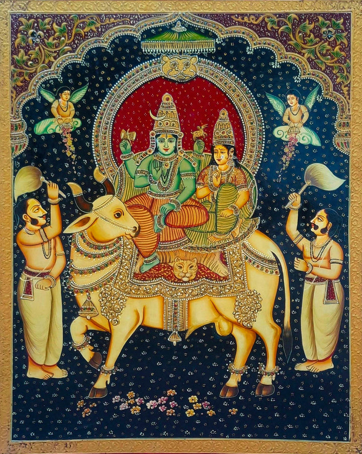 Transcendent Love Shiva Parvati: Pankaj Kumar's Usta Miniature Marvel Thumbnail