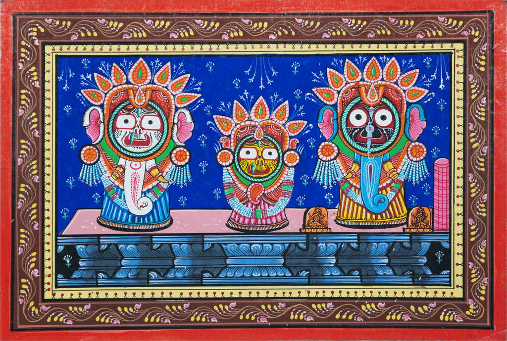 Colourful Jaganannath in Gajannath Bhes Pattachitra
