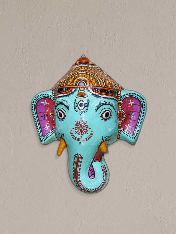 Transcending Hues: The Paper Mache Colorful Face of Ganesha by Keshab Maharana Thumbnail