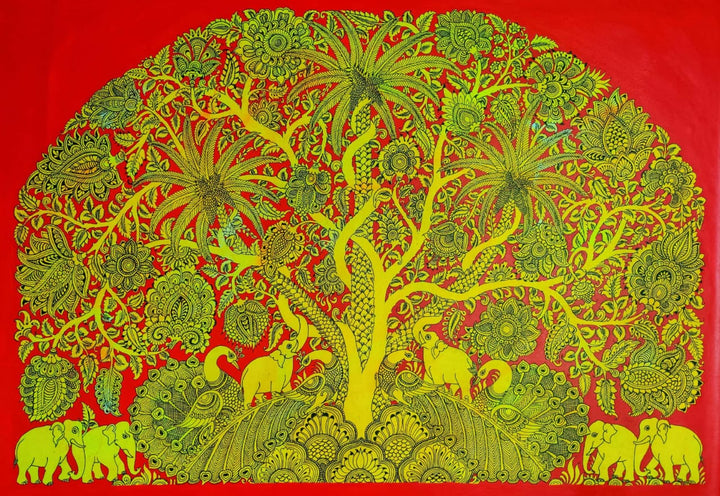 Tree of Life: Kalamkari inspired painting by Harinath.N Thumbnail