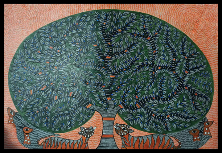 Tree of Life, Madhubani Painting by Vibhuti Nath Thumbnail