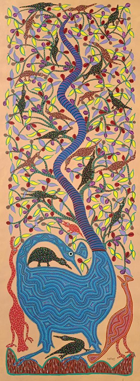 Tree of Life in Bhil Painting by Bhuri Bai Thumbnail