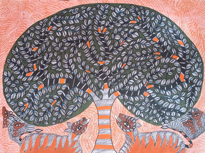 Tree of Life in Madhubani Artwork by Vibhuti Nath Thumbnail