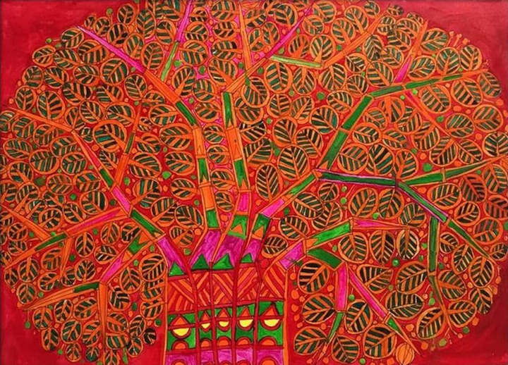 Tree of Life in Madhubani by Izhar Ansari Thumbnail