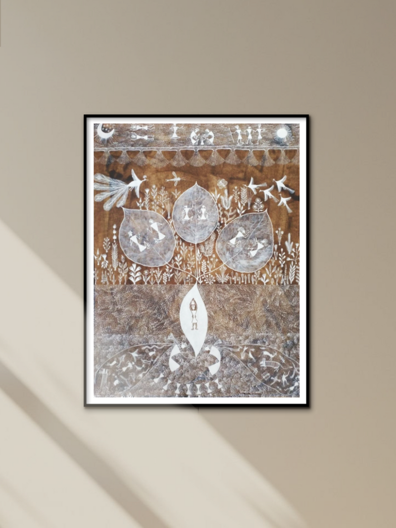 Tree of Palash: Warli painting by Anil Wangad