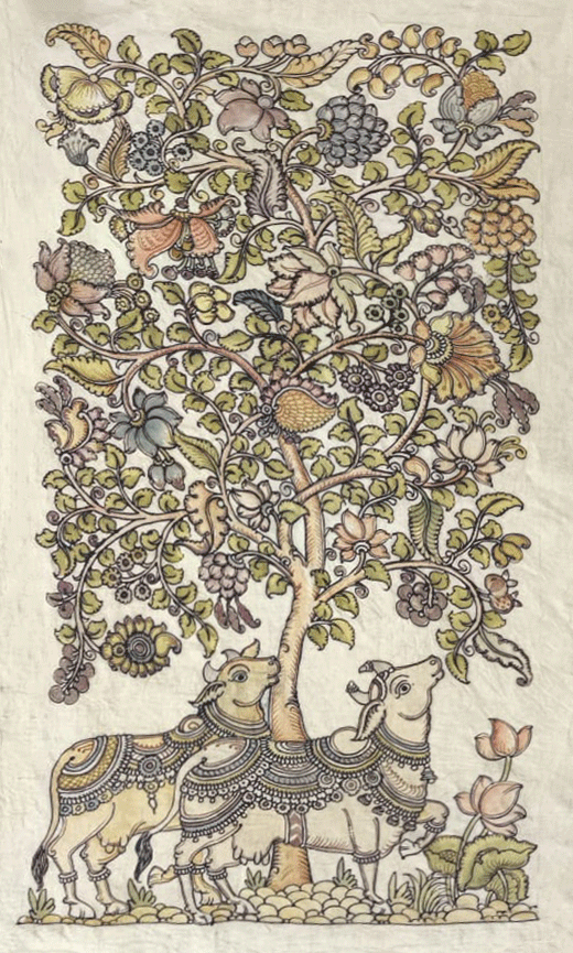 Tree of life: Cows Kalamkari painting by Sudheer Thumbnail