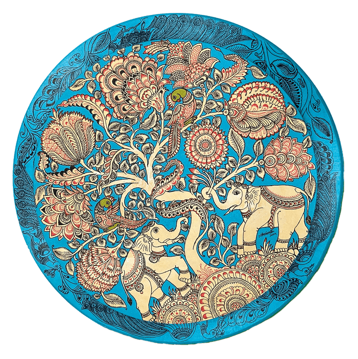 Tree of life: Majestic Elephants Kalamkari inspired painting by Harinath.N Thumbnail