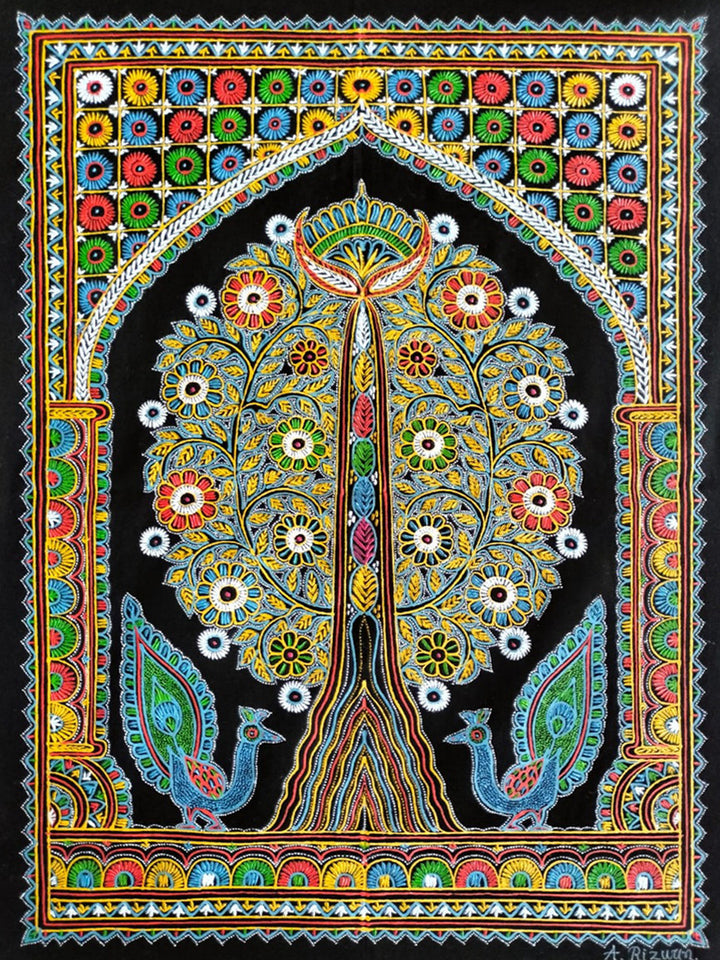Tree of life with peacocks in Rogan by Rizwan Khatri Thumbnail