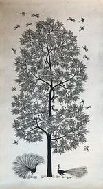 Buy Trees and Birds, Warli Art by Dilip Bahotha
