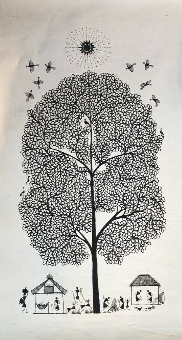 Tribal Warli Life, Warli Art by Dilip Bahotha Thumbnail