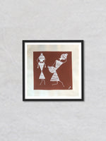 Tribal Women carrying Water, Warli Art by Dilip Bahotha