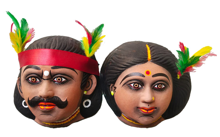 Tribal couple in Chhau Mask by Dharmendra Sutradhar Thumbnail