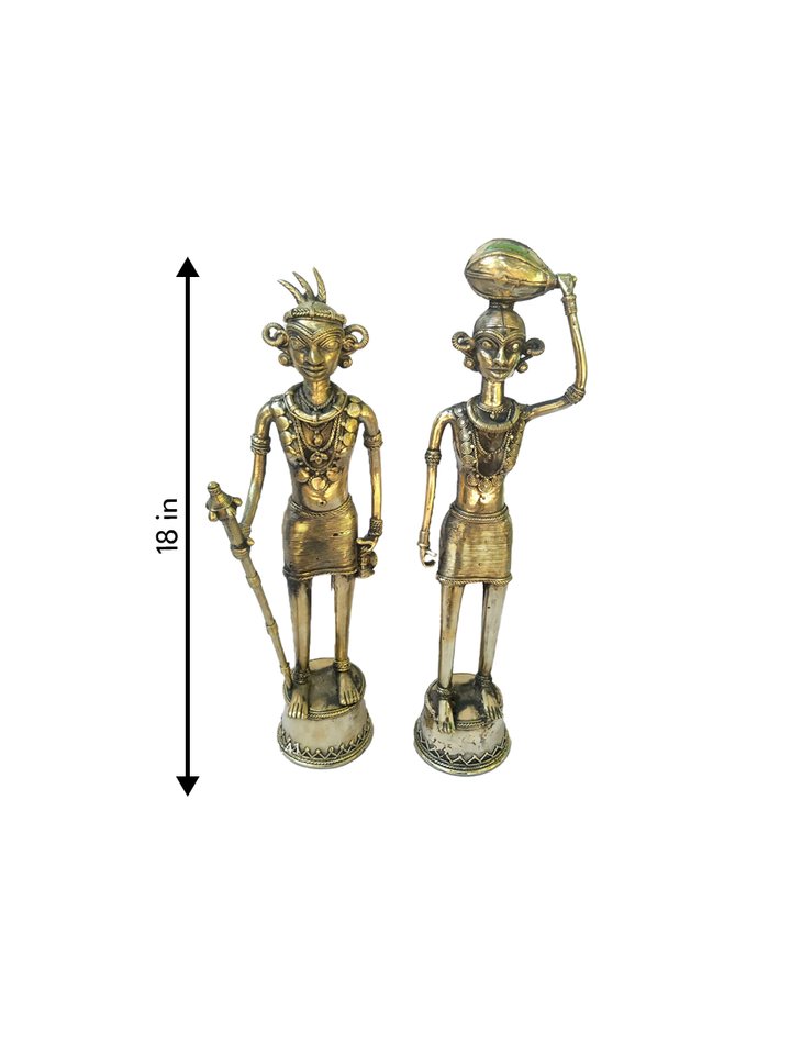 Tribal man and woman in Dhokra by Anil Baghmare Thumbnail