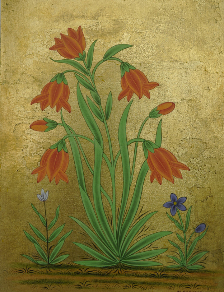 Tulips and Daffodils in Mughal Miniature by Mohan Prajapati Thumbnail